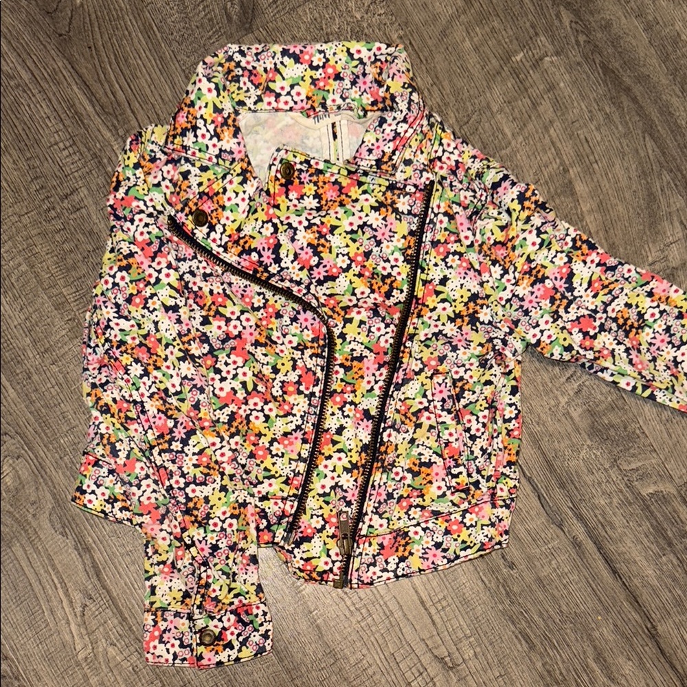 Floral Kids Jean Jacket